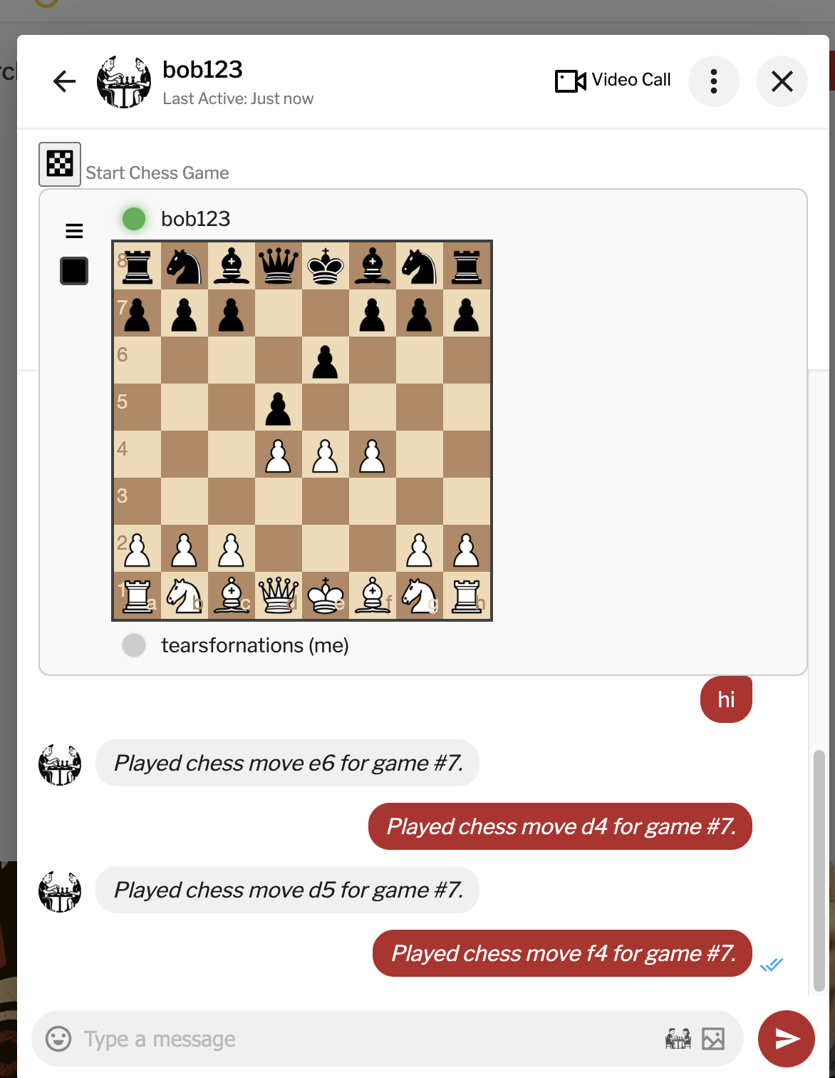 Chess in Messenger